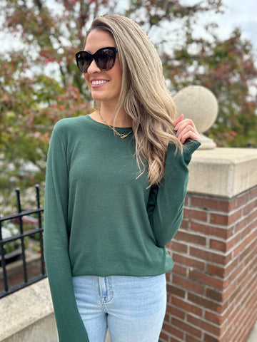 Cozy Love Long Sleeve Top - Forest