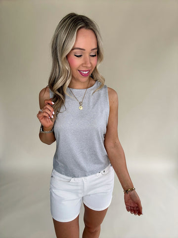 Twist And Shout Sleeveless Top - Grey