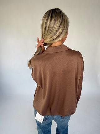 A Rich Addition Bubble Hem Jacket - Mocha