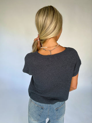 Fresh Outlook Knit Top - Dark Slate
