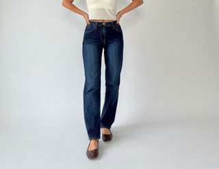 Forever On Trend Straight Leg Jeans - Dark Denim