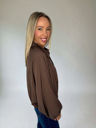 Touch of Distinction Bubble Hem Zip Up Jacket - Mocha