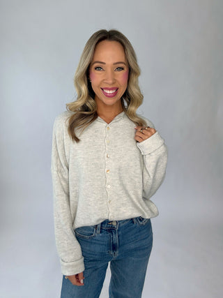 Simple And Sweet Cardigan - Light Grey