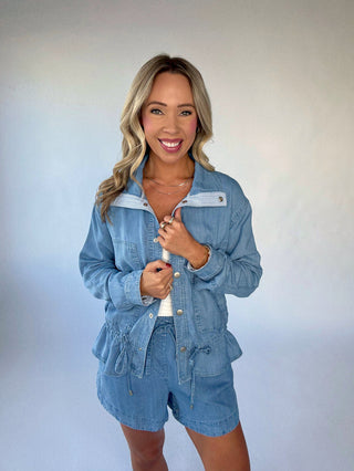 Softly Structured Tencel Jacket - Chambray Blue