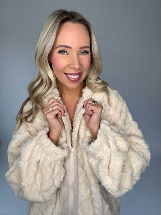Plush Perfection Jacket - Ecru