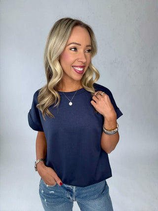 Cool & Collected Top - Navy Blue