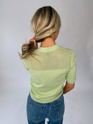 SANCTUARY Mix Stitch Tee - Detox Green