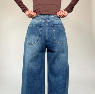 Madison Mid Rise Wide Leg Jeans - Vintage Blue