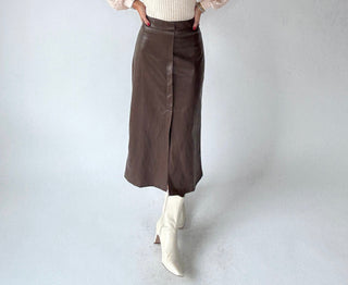 Chocolate Love Vegan Leather Skirt