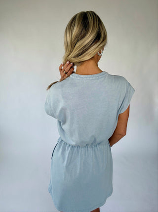 Breath of Fresh Air Mini Dress - Utility Blue