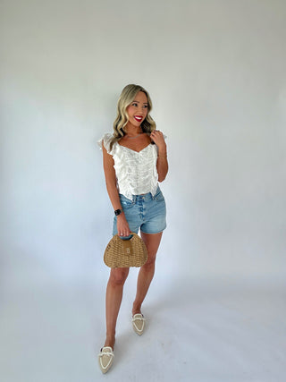 Hopeless Romantic Ruffle Top - White
