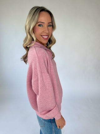 VARLEY Hawley Half Zip Sweat - Rose Marl