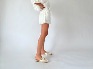 I Have My Eye On You Eyelet Shorts - Off White
