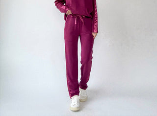 Satin Serenity Pants - Wine Berry