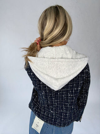 The Metro Mix Hooded Blazer - Navy