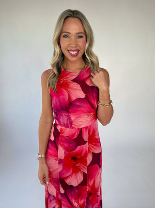 The Garden Society Midi Dress - Plum/Multi