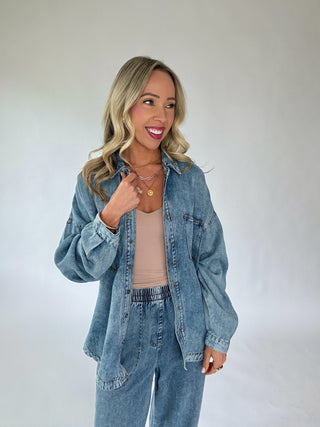 Bend The Rules Denim Top - Chambray