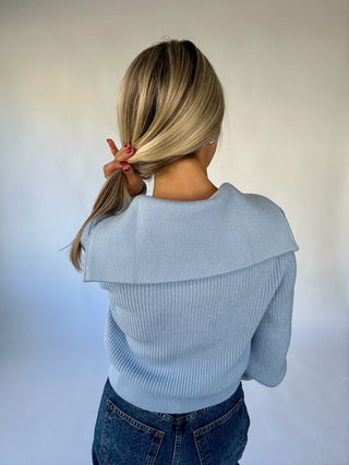 VARLEY Maura Half-Zip Knit Sweater - Kentucky Blue