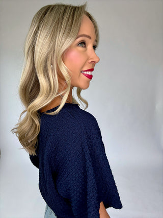 The Right Balance Knit Top - Navy