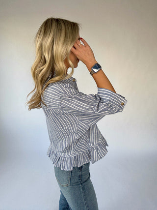 The Mia Striped Top - Blue