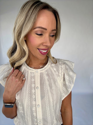 Easy To Adore Embroidered Top - Ivory