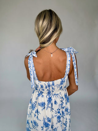 Something About Her Floral Midi Dress - Blue Multi