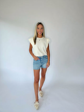 Easy Days Layered Sleeve Top - Cream