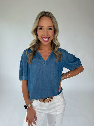 Don't Think Twice Denim Top