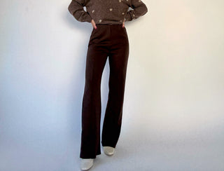 Ease & Elegance Front Seam Pant - Brown