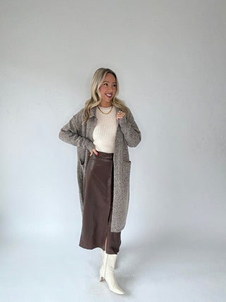 Chocolate Love Vegan Leather Skirt