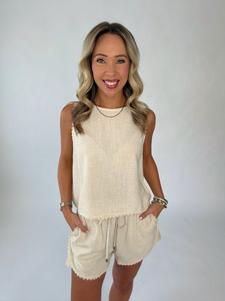 Cloud Nine Linen Shorts - Natural