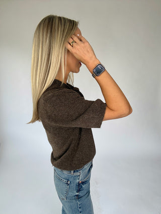 Naturally Yours Tie Neck Sweater - Brown