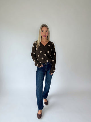 Put On The Spot V-Neck Sweater - Chocolate Brown