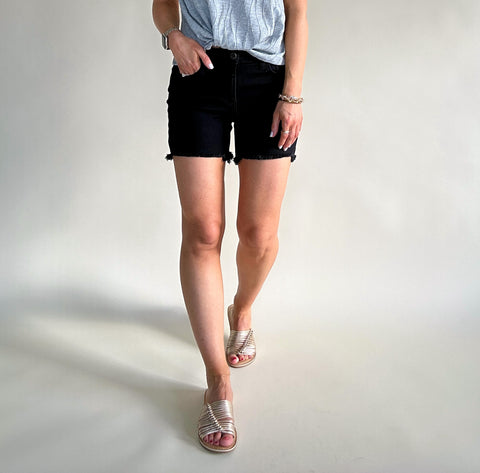 Sunny Day Black Denim Shorts