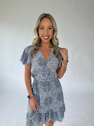 Coastal Romance Wrap Mini Dress