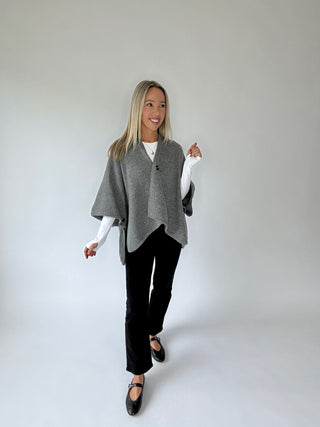 Well Traveled Poncho - Grey