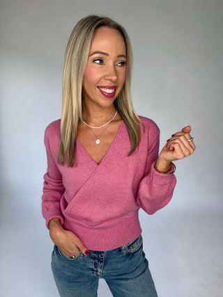 Wrapped Up In You Sweater - Pink