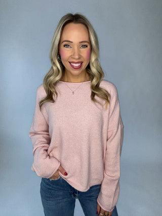 Cozy & Classic Rollneck Sweater - Baby Pink