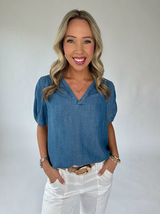 Don't Think Twice Denim Top