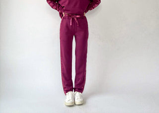 Satin Serenity Pants - Wine Berry