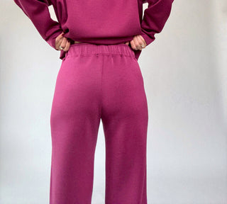 Satin Serenity Pants - Wine Berry