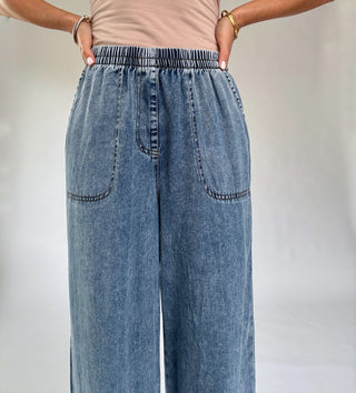 Bend The Rules Denim Pants - Chambray