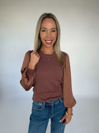Champagne & Silk Top - Mocha Mousse
