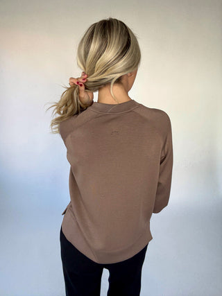 VARLEY Zosia Crew Neck Midlayer - Coffee Quartz