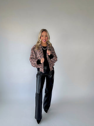 Twist of Fate Tweed Bomber Jacket