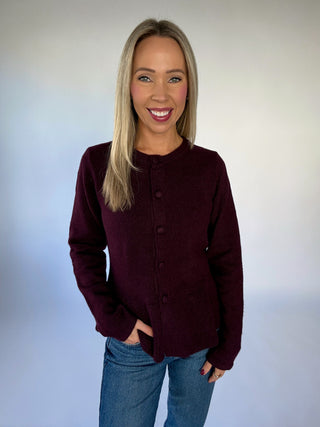 Wine & Dine Cardigan - Burgundy