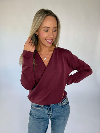That's A Wrap Top - Mulberry