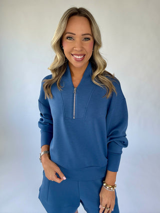 VARLEY Davidson Sweat - Bijou Blue