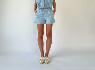 Just Add Sun Denim Shorts - Stone Wash Blue