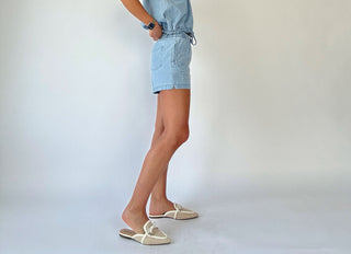 Just Add Sun Denim Shorts - Stone Wash Blue